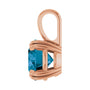 Sapphire Row Natural London Blue Topaz Solitaire Pendant - 14K Rose Gold, 8 mm (view 3)