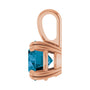 Sapphire Row Natural London Blue Topaz Solitaire Pendant - 14K Rose Gold, 6.5 mm (view 3)