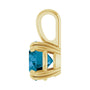 Sapphire Row Natural London Blue Topaz Solitaire Pendant - 14K Yellow Gold, 6 mm (view 3)