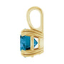 Sapphire Row Natural London Blue Topaz Solitaire Pendant - 14K Yellow Gold, 7 mm (view 3)