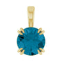 Sapphire Row Natural London Blue Topaz Solitaire Pendant - 14K Yellow Gold, 8 mm
