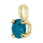Sapphire Row Natural London Blue Topaz Solitaire Pendant - 14K Yellow Gold, 8 mm (view 2)