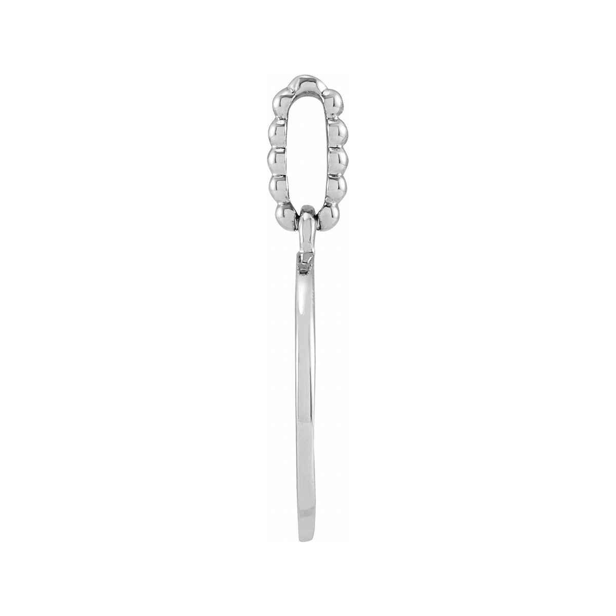 Sapphire Row Gold Enamel Evil Eye Pendant - 14K White Gold (view 2)