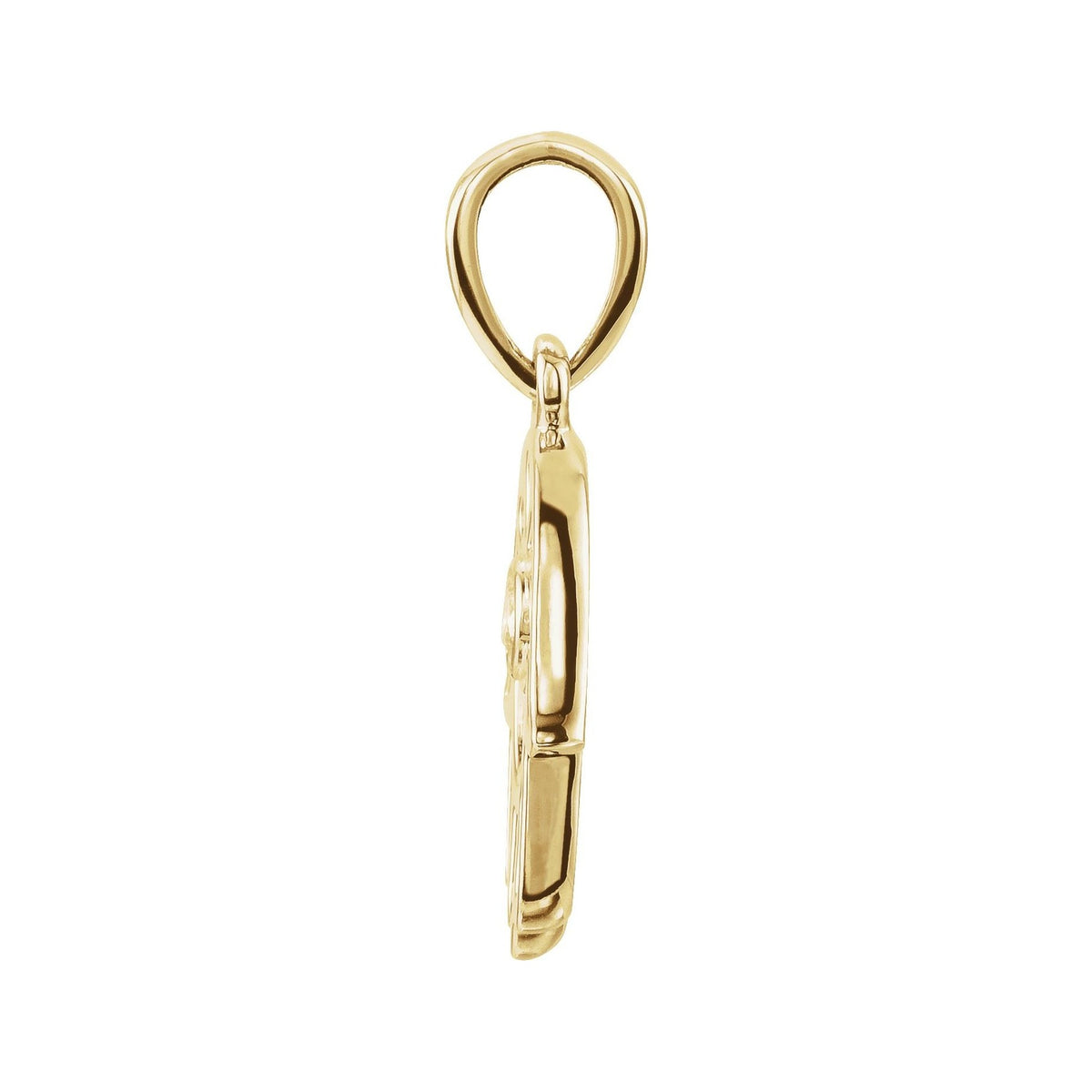 Sapphire Row Natural Diamond Hamsa Pendant - 14K Yellow Gold (view 2)