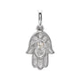 Sapphire Row Natural Diamond Hamsa Pendant - 14K White Gold