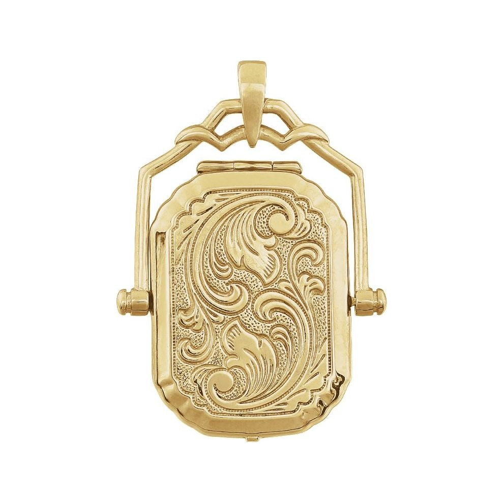 Sapphire Row Gold Swivel Locket - Default Title