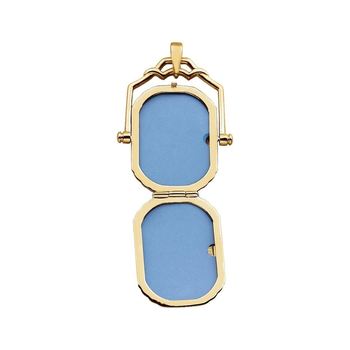 Sapphire Row Gold Swivel Locket - Default Title (view 3)