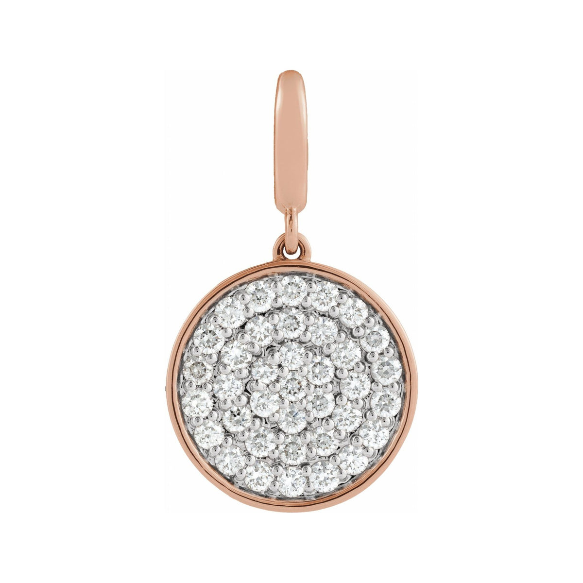 Sapphire Row Natural Diamond Pavé Disc Charm - 14K Rose Gold