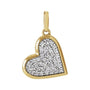 Sapphire Row Natural Diamond Pavé Heart Charm - 14K Yellow Gold