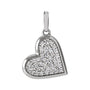 Sapphire Row Natural Diamond Pavé Heart Charm - 14K White Gold