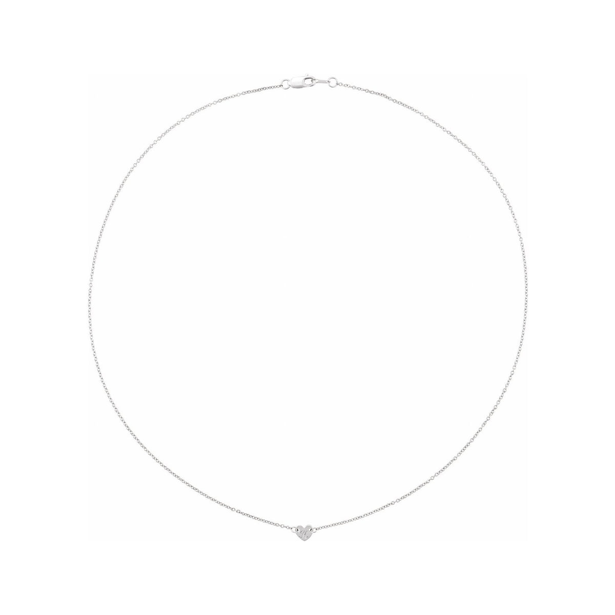 Sapphire Row Gold Heart Station Necklace - Platinum, 1 Heart