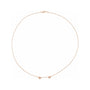 Sapphire Row Gold Heart Station Necklace - 14K Rose Gold, 2 Hearts