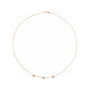 Sapphire Row Gold Heart Station Necklace - 14K Rose Gold, 3 Hearts