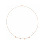 Sapphire Row Gold Heart Station Necklace - 14K Rose Gold, 4 Hearts