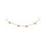 Sapphire Row Gold Heart Station Necklace - 14K Rose Gold, 4 Hearts (view 2)