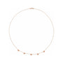 Sapphire Row Gold Heart Station Necklace - 14K Rose Gold, 5 Hearts