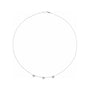 Sapphire Row Gold Heart Station Necklace - Platinum, 3 Hearts