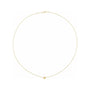Sapphire Row Gold Heart Station Necklace - 14K Yellow Gold, 1 Heart
