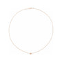 Sapphire Row Gold Heart Station Necklace - 14K Rose Gold, 1 Heart