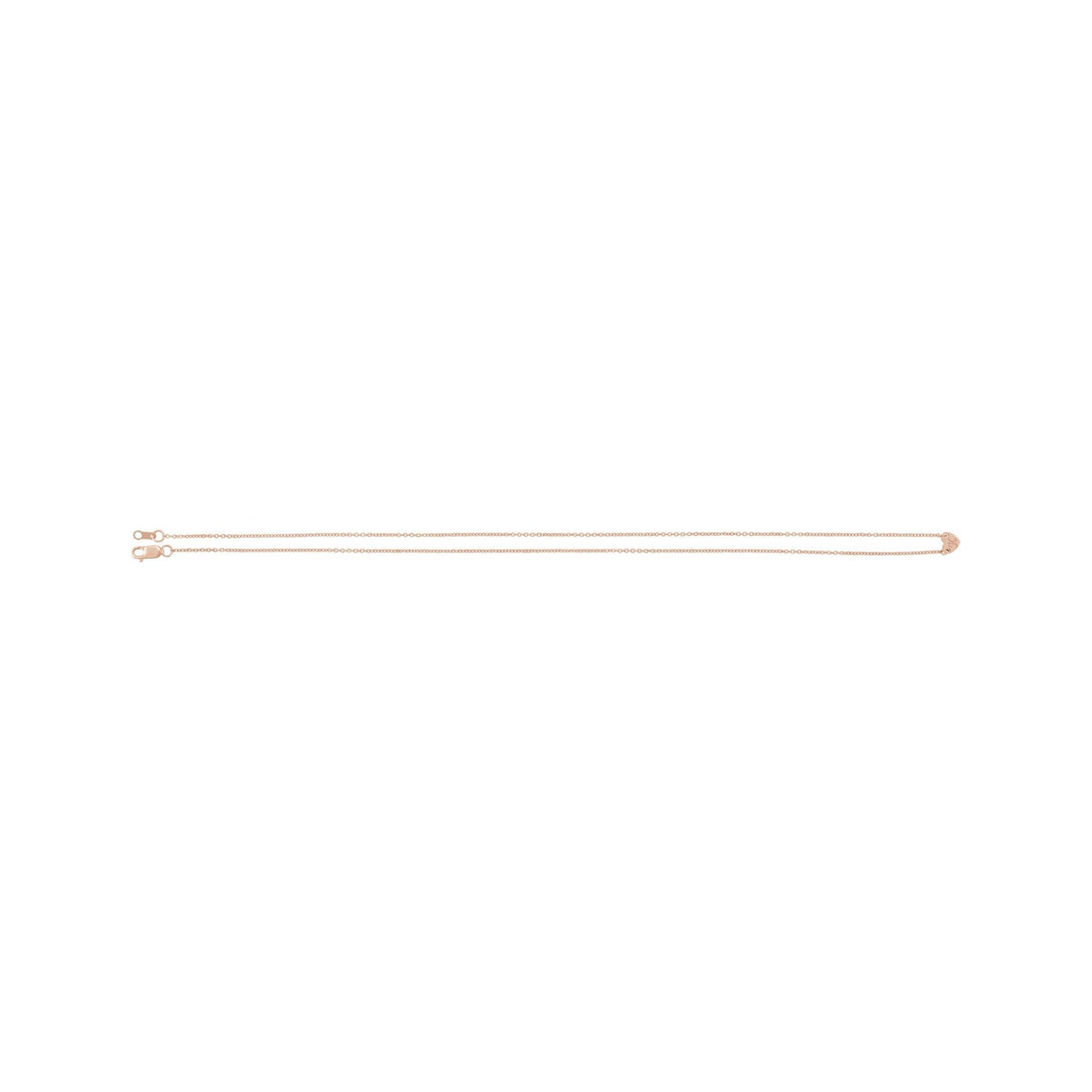Sapphire Row Gold Heart Station Necklace - 14K Rose Gold, 1 Heart (view 2)