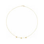 Sapphire Row Gold Heart Station Necklace - 14K Yellow Gold, 3 Hearts