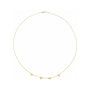 Sapphire Row Gold Heart Station Necklace - 14K Yellow Gold, 4 Hearts