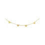 Sapphire Row Gold Heart Station Necklace - 14K Yellow Gold, 4 Hearts (view 2)