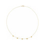Sapphire Row Gold Heart Station Necklace - 14K Yellow Gold, 5 Hearts
