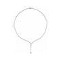 Sapphire Row Lab-Grown Diamond Drop Necklace - 14K White Gold