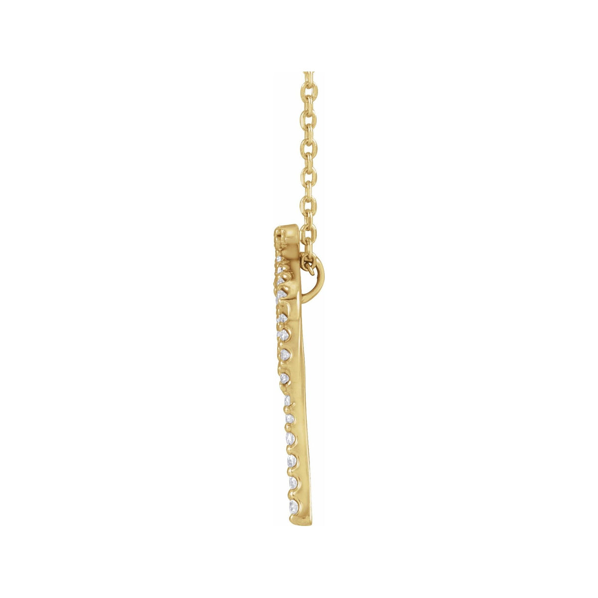 Sapphire Row Natural Diamond Palm Tree Necklace - 14K Yellow Gold (view 2)
