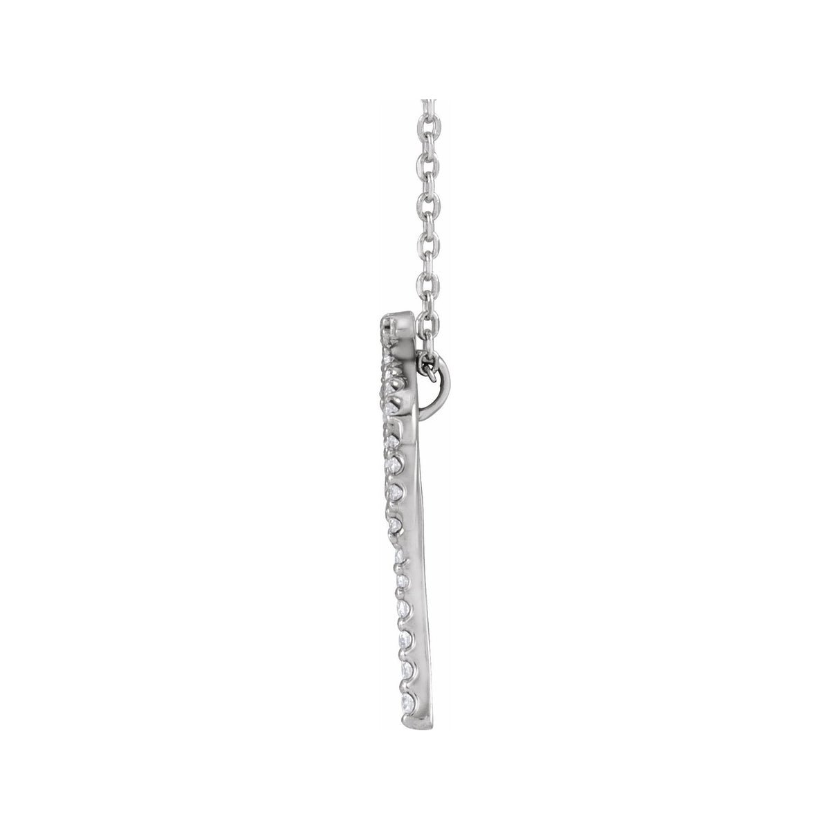 Sapphire Row Natural Diamond Palm Tree Necklace - 14K White Gold (view 2)