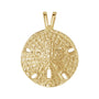 Sapphire Row Gold Sand Dollar Pendant - 14K Yellow Gold