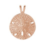Sapphire Row Gold Sand Dollar Pendant - 14K Rose Gold