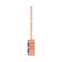Sapphire Row Natural Gemstone Flower Cluster Necklace - Amethyst, 14K Rose Gold (view 3)