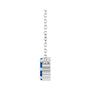 Sapphire Row Natural Gemstone Flower Cluster Necklace - Blue Sapphire, Platinum (view 3)
