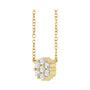 Sapphire Row Natural Gemstone Flower Cluster Necklace - White Sapphire, 14K Yellow Gold (view 2)