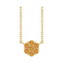 Sapphire Row Natural Gemstone Flower Cluster Necklace - Citrine, 14K Yellow Gold