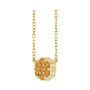 Sapphire Row Natural Gemstone Flower Cluster Necklace - Citrine, 14K Yellow Gold (view 2)