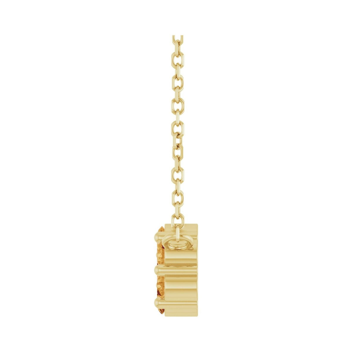 Sapphire Row Natural Gemstone Flower Cluster Necklace - Citrine, 14K Yellow Gold (view 3)