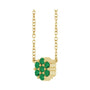 Sapphire Row Natural Gemstone Flower Cluster Necklace - Emerald, 14K Yellow Gold (view 2)