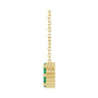 Sapphire Row Natural Gemstone Flower Cluster Necklace - Emerald, 14K Yellow Gold (view 3)