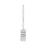 Sapphire Row Natural Gemstone Flower Cluster Necklace - White Sapphire, Platinum (view 3)