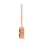 Sapphire Row Natural Gemstone Flower Cluster Necklace - Mozambique Garnet, 14K Rose Gold (view 3)