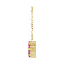 Sapphire Row Natural Gemstone Flower Cluster Necklace - Pink Tourmaline, 14K Yellow Gold (view 3)