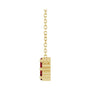 Sapphire Row Natural Gemstone Flower Cluster Necklace - Mozambique Garnet, 14K Yellow Gold (view 3)