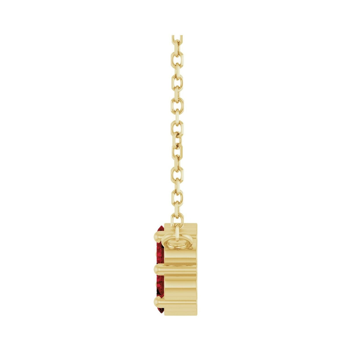 Sapphire Row Natural Gemstone Flower Cluster Necklace - Mozambique Garnet, 14K Yellow Gold (view 3)