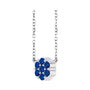 Sapphire Row Natural Gemstone Flower Cluster Necklace - Blue Sapphire, 14K White Gold (view 2)