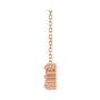 Sapphire Row Natural Gemstone Flower Cluster Necklace - White Sapphire, 14K Rose Gold (view 3)