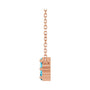Sapphire Row Natural Gemstone Flower Cluster Necklace - Aquamarine, 14K Rose Gold (view 3)