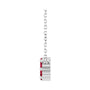 Sapphire Row Natural Gemstone Flower Cluster Necklace - Ruby, Platinum (view 3)